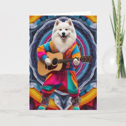 Grappige Samoyed Rockster Kaart (Voorkant)
