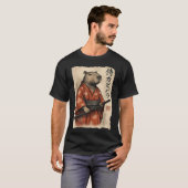 Grappige Samurai Capybara Japanse Kunst Vintage T-shirt (Voorkant volledig)