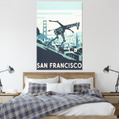 Grappige San Francisco poster Canvas Afdruk (Insitu (Slaapkamer))