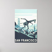 Grappige San Francisco poster Canvas Afdruk (Voorkant)