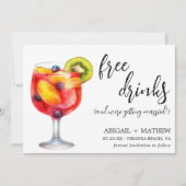 Grappige Sangria Cocktail Drink Foto Bruiloft Save The Date (Voorkant)