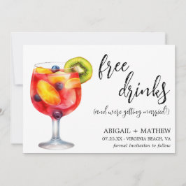 Grappige Sangria Cocktail Drink Foto Bruiloft Save The Date