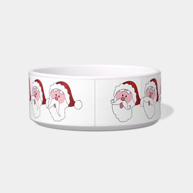 Grappige Santa aangepaste huisdier kommen (Achterkant)
