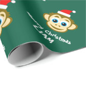 Grappige Santa aap kerst inpakpapier voor kinderen (Rol Hoek)