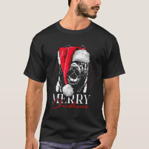 Grappige Santa American Akita Merry Christmas Dog T-shirt