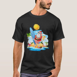 Grappige Santa Beach Kerstmis in juli Hawaïaanse K T-shirt