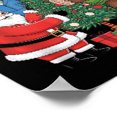 Grappige Santa Bigfoot Alien Decorating Christmas Poster (Hoek)