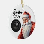 Grappige Santa Cam Kerstmis Keramisch Ornament (Rechts)