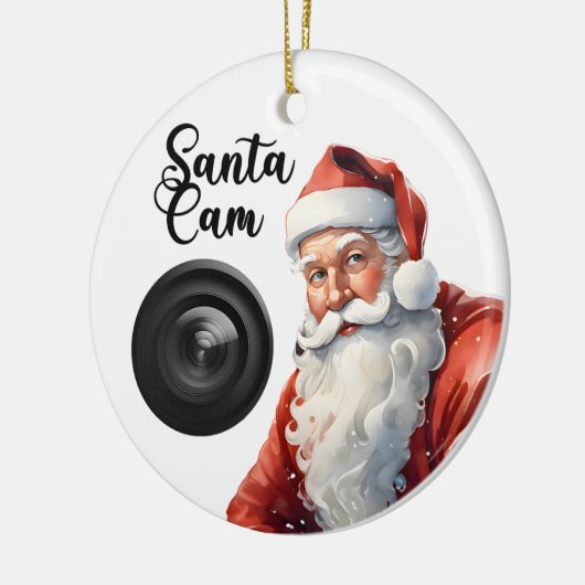 Grappige Santa Cam Kerstmis Keramisch Ornament (Links)