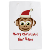 Grappige Santa Claus aap Kerstmis cadeau tassen Medium Cadeauzakje (Voorkant)