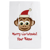 Grappige Santa Claus aap Kerstmis cadeau tassen Medium Cadeauzakje (Achterkant)