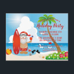 Grappige Santa Claus Beach Vakantie Party Uitnodig Briefkaart<br><div class="desc">Funny Santa Claus Beach Holiday Party Invitation Briefkaart. De tekst kan worden gewijzigd via het rechter menu "Details". Om alles aan uw behoeften aan te passen, klikt u op de knop "Aanpassen" en kunt u de stijl en kleur van de tekst wijzigen. Andere kleuren zijn beschikbaar. Neem contact met mij...</div>