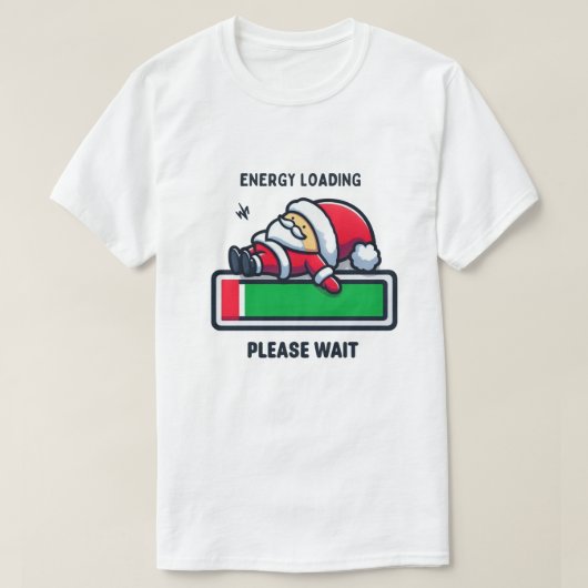 Grappige Santa Claus Loading Progress Bar T-shirt (Design voorkant)