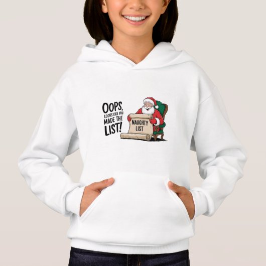 Grappige Santa Claus Naughty List Christmas Design (Voorkant)