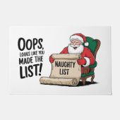 Grappige Santa Claus Naughty List Christmas Design Deurmat (Voorkant)
