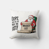 Grappige Santa Claus Naughty List Christmas Design Kussen (Voorkant)