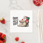 Grappige Santa Claus Naughty List Christmas Design Servet (Insitu)
