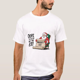 Grappige Santa Claus Naughty List Christmas Design T-shirt