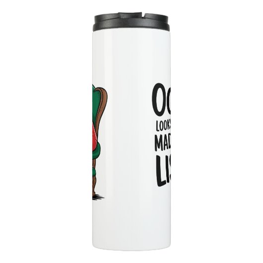 Grappige Santa Claus Naughty List Christmas Design Thermosbeker (Achterkant)