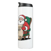 Grappige Santa Claus Naughty List Christmas Design Thermosbeker (Geroteerd rechts)