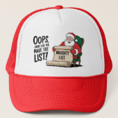 Grappige Santa Claus Naughty List Christmas Design Trucker Pet (Voorkant)