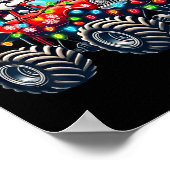 Grappige Santa Claus Rendier Rijden Monster Truck  Poster (Hoek)