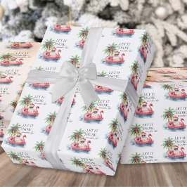 Grappige Santa Claus Tropical Beach Kerstmis Cadeaupapier