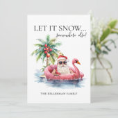 Grappige Santa Claus Tropical Beach Kerstmis Feestdagenkaart (Staand voorkant)