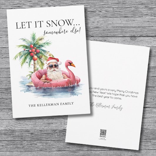 Grappige Santa Claus Tropical Beach Kerstmis Feestdagenkaart