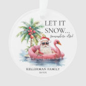 Grappige Santa Claus Tropical Beach Kerstmis Ornament (voorkant)