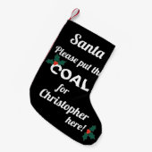 Grappige Santa Coal Kleine Kerstsok (Voorkant (Hangend))