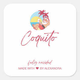 Grappige Santa Coquito Eten en Drank Label Set