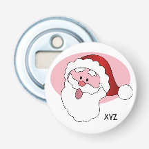 Grappige Santa custom monogram flesopener