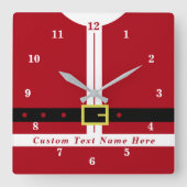 Grappige Santa Design Kerstmis klok aangepaste tek (Voorkant)