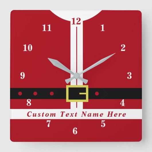Grappige Santa Design Kerstmis klok aangepaste tek (Voorkant)