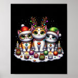 Grappige Santa Elf Rendier Cat Christmas Vrouwen M Poster<br><div class="desc">Grappige Santa Elf Rendier Cat Christmas Vrouwen Mannen Kinderen</div>