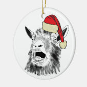 Grappige Santa Geit Schreeuwt Keramisch Ornament (Links)