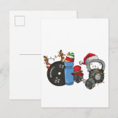 Grappige Santa Gewichtheffen Dumbbells Gym Kerstmi Uitnodiging Briefkaart (Voorkant / Achterkant)
