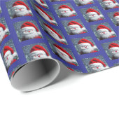 Grappige Santa Gift Wrap, Googly Eyes, rood en bla Cadeaupapier (Rol Hoek)
