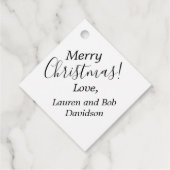 Grappige Santa Gnome in rode vrachtwagen met gesch Bedankjes Labels (Achterkant)