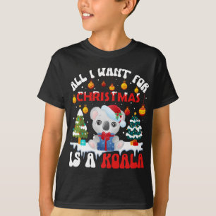 Grappige Santa Hat Koala Alles wat ik wil voor Ker T-shirt