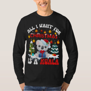 Grappige Santa Hat Koala Alles wat ik wil voor Ker T-shirt