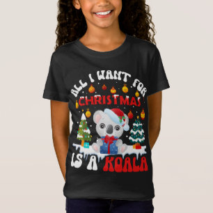 Grappige Santa Hat Koala Alles wat ik wil voor Ker T-shirt