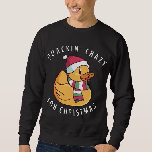 Grappige Santa Hat Rubber Duck Kerstwoordspeling Trui (Voorkant)