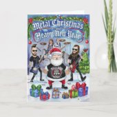 Grappige Santa Heavy Metal kerst Kaart (Voorkant)