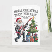 Grappige Santa Heavy Metal kerst Kaart (Voorkant)