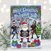 Grappige Santa Heavy Metal kerst Kaart