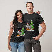 Grappige Santa Hoed Kerstmis Licht Draad Fox Terri T-shirt (Unisex)