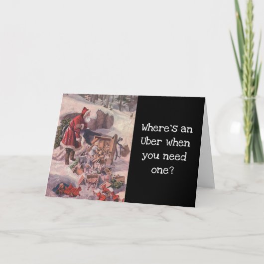 Grappige Santa Holiday Kaart (Voorkant)