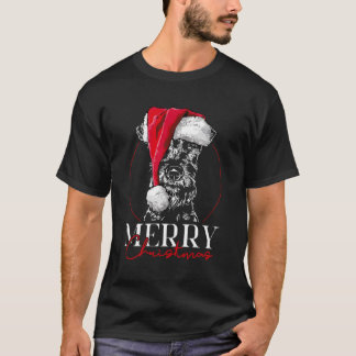 Grappige Santa Ierse Terriër Vrolijke Kersthond Ma T-shirt